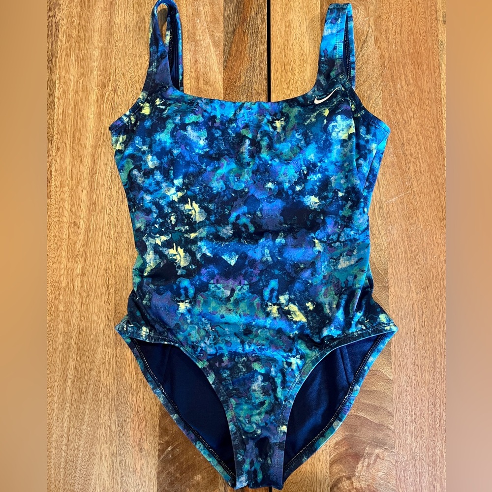 Nike Women’s One Piece Swimsuit in Blue and Yellow